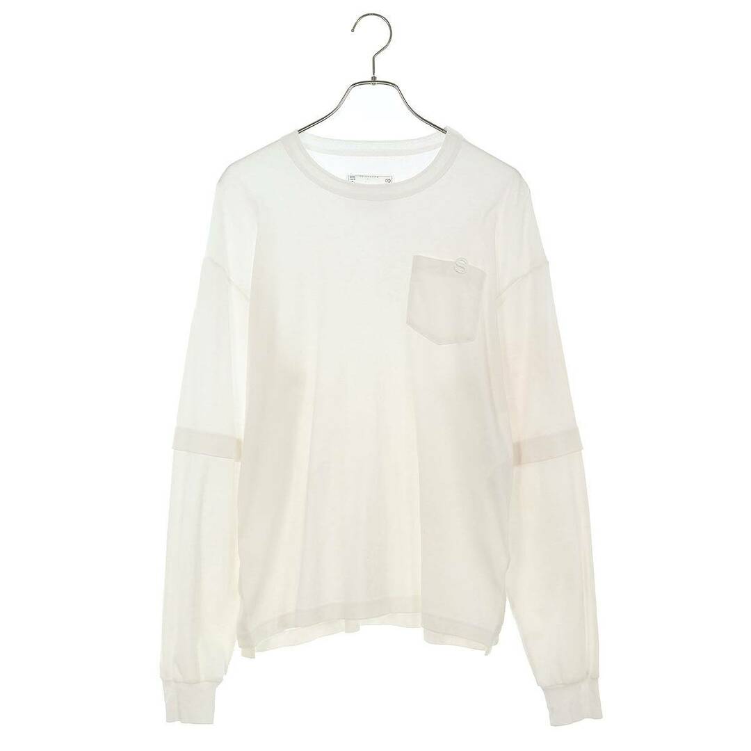 sacai(サカイ)のサカイ  23-03028M S Cotton Jersey L/S T-Shirt Sロゴ刺繍レイヤード長袖カットソー メンズ 2 メンズのトップス(Tシャツ/カットソー(七分/長袖))の商品写真