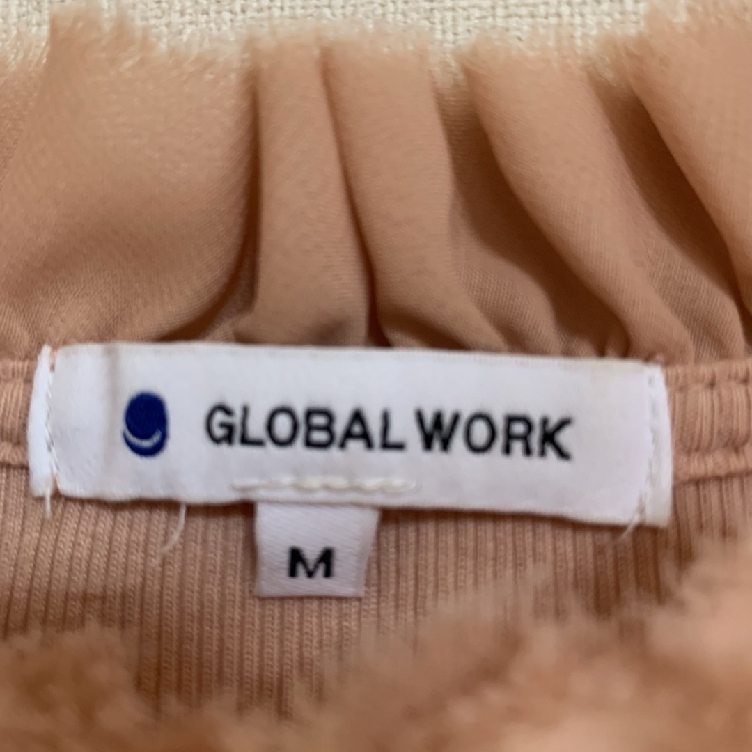 GLOBAL WORK(グローバルワーク)のグローバルワーク M レディース リブ カットソー 首元レース おしゃれ 春 レディースのトップス(カットソー(長袖/七分))の商品写真