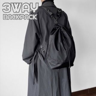 3way バックパック メンズ レディース 黒 ショルダーバッグ 斜めがけ 新品(バッグパック/リュック)