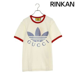 グッチ(Gucci)のグッチ ×アディダス adidas  22SS  702612 XJEB1 ダブルネームロゴプリントTシャツ メンズ M(Tシャツ/カットソー(半袖/袖なし))