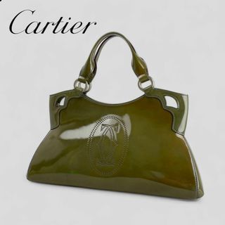 カルティエ(Cartier)の■Cartier■ マルチェロ ドゥ カルティエ エナメルハンドバッグ グリーン(ハンドバッグ)