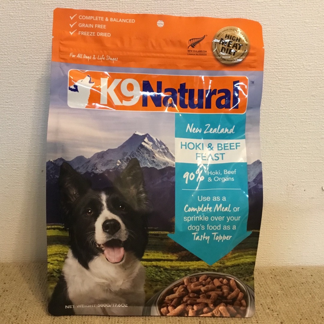 K9ナチュラル(ケーナインナチュラル)のk9 natural フリーズドライ ホキ&ビーフ 500g その他のペット用品(ペットフード)の商品写真