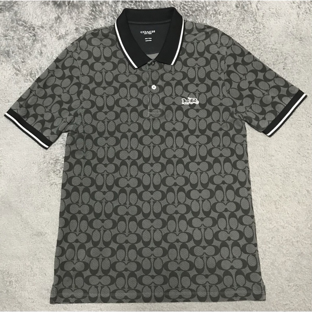 COACH - coach シグネチャー柄ポロシャツの通販 by TK|コーチ COACH - coach シグネチャー柄ポロシャツの通販 by TK|コーチ