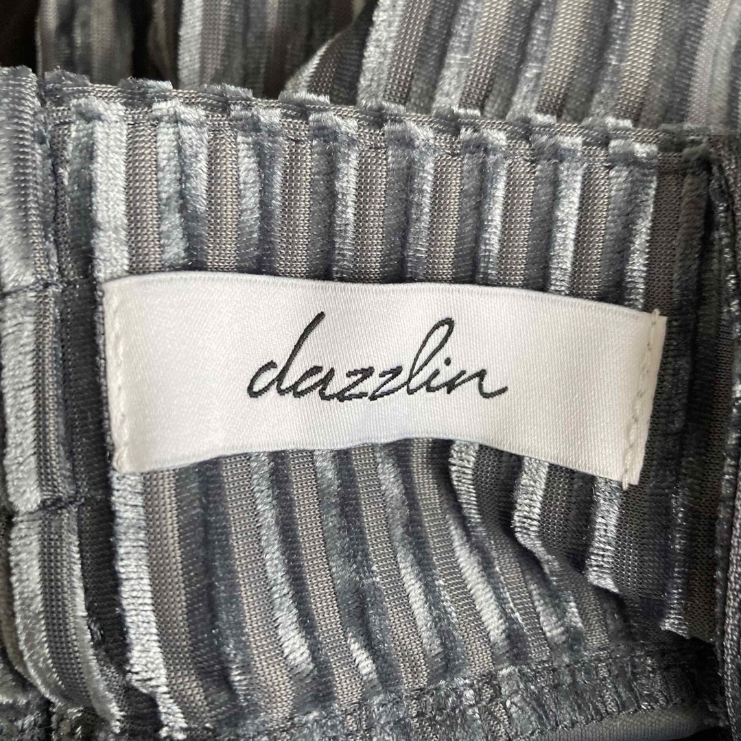 dazzlin(ダズリン)のダズリン　ストライプベロア切り替えスカート　マーメイド　ブルー　レディース　M レディースのスカート(ロングスカート)の商品写真