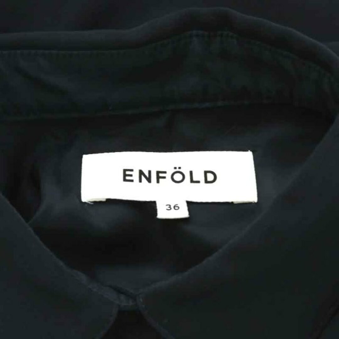 ENFOLD(エンフォルド)のエンフォルド シャツンピース 長袖 ロング マキシ フレア 36 S 紺 レディースのワンピース(ロングワンピース/マキシワンピース)の商品写真