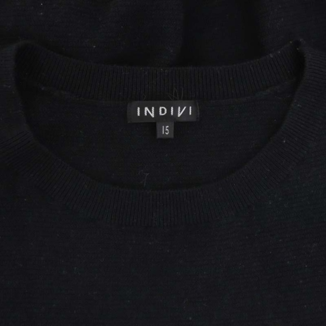 INDIVI(インディヴィ)のインディヴィ オフショルダーニット セーター 長袖 ウール 15 3L 黒 レディースのトップス(ニット/セーター)の商品写真