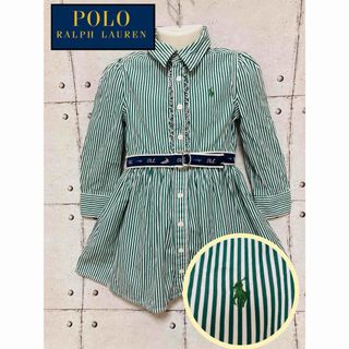 ポロラルフローレン(POLO RALPH LAUREN)のPOLO RALPH LAUREN  キッズストライプシャツワンピース　3T(ワンピース)