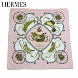 エルメス(Hermes)のエルメス カレ90 シルク100% 大判 スカーフ ストール ショール ピンク(バンダナ/スカーフ)