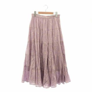 ヌキテパ GOLD FLOWER PRINT SKIRT スカート ロング(ロングスカート)