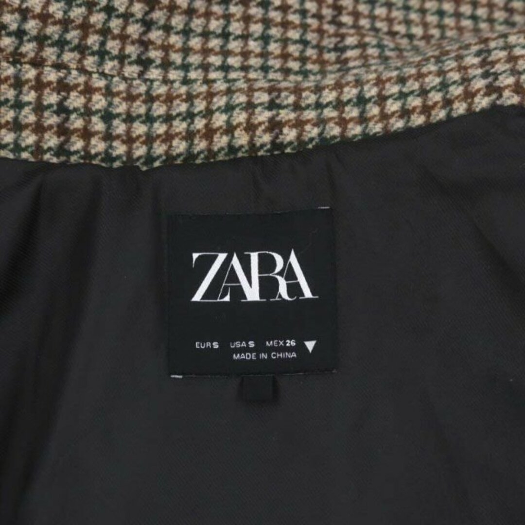 ZARA(ザラ)のザラ 千鳥柄チェスターコート アウター ロング ダブル 総裏地 ウール混 レディースのジャケット/アウター(その他)の商品写真