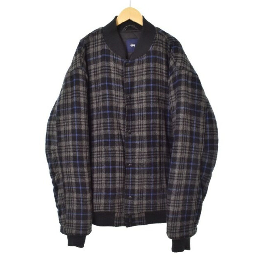 STUSSY(ステューシー)のステューシー STUSSY ジャケット チェック ウール XL グレー メンズのジャケット/アウター(ブルゾン)の商品写真