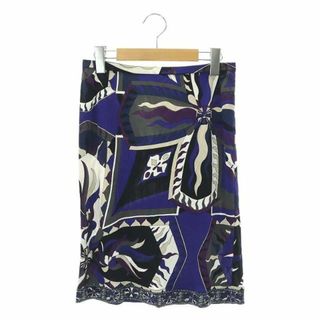 EMILIO PUCCI - エミリオプッチ 総柄シルキータッチ膝丈スカート タイトスカート