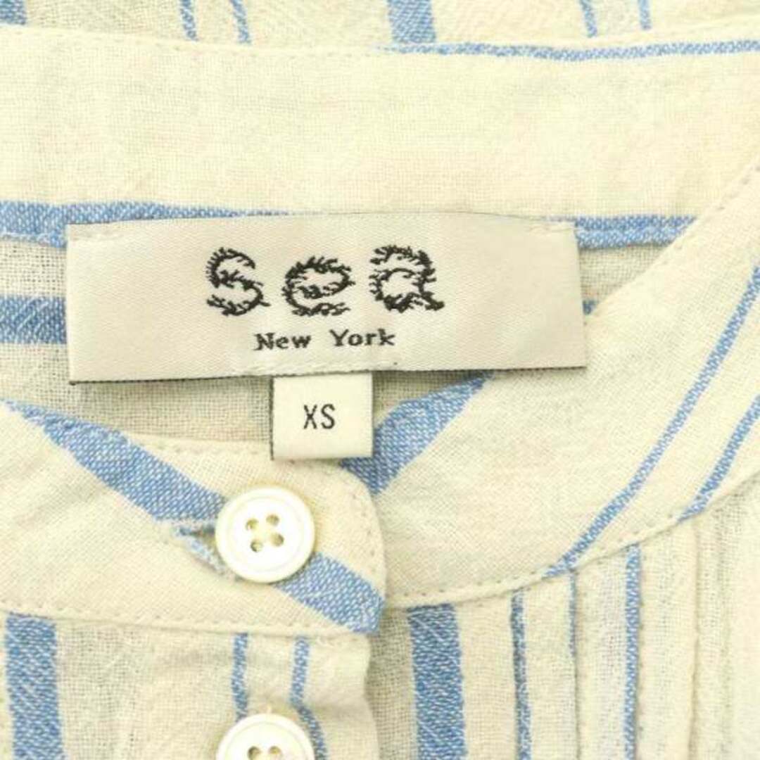 Sea New York(シーニューヨーク)のシーニューヨーク ブラウス シャツ 長袖 前開き ストライプ レース XS レディースのトップス(シャツ/ブラウス(長袖/七分))の商品写真