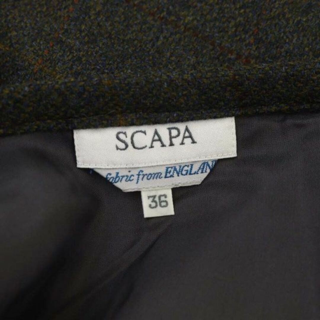 SCAPA(スキャパ)のスキャパ ツイードスカート 台形スカート ロング 36 チャコールグレー 茶色 レディースのスカート(ロングスカート)の商品写真