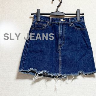 スライ(SLY)のSLY JEANS　スライ　ジーンズ　デニム　スカート　台形　ミニ　青　ブルー(ミニスカート)