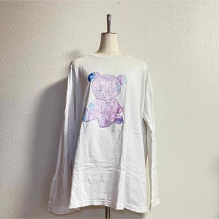 ひらがなベア Tシャツ 白 長袖 ファンキーフルーツ ドラッグハニー