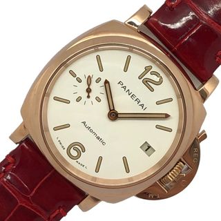 PANERAI - 　パネライ PANERAI ルミノール ドゥエ PAM01045 ホワイト K18PG/革ベルト 自動巻き メンズ 腕時計