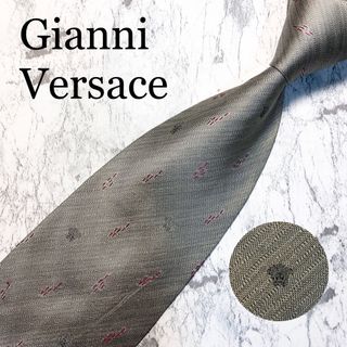 GIANNI VERSACE ネクタイ　グレー　メデューサ柄　