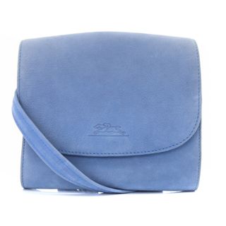 ロンシャン(LONGCHAMP)のロンシャン LONGCHAMP スエードショルダーバッグ ロゴ 青(ショルダーバッグ)