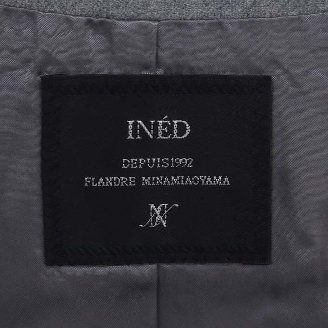 INED(イネド)のイネド INED ウール ジップ ジャケット ノーカラー 9 M グレー レディースのジャケット/アウター(その他)の商品写真