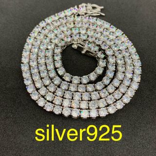 silver925 シルバー 3㎜20インチ ジルコニア ダイヤ テニスチェーン(ネックレス)