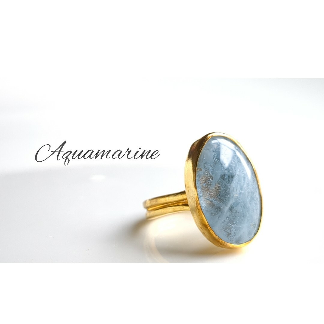 最新作『AQUAMARINE』の世界でひとつの天然リング レディースのアクセサリー(リング(指輪))の商品写真