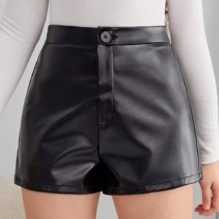 シーイン(SHEIN)の未使用♡shein レザー ショートパンツ レディース ガールズ ウエストゴム(ショートパンツ)