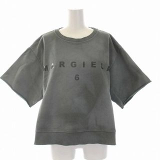 エムエムシックス(MM6)のメゾンマルジェラ MM6 スウェット Tシャツ ロゴプリント M ブルーグレー(Tシャツ/カットソー(半袖/袖なし))