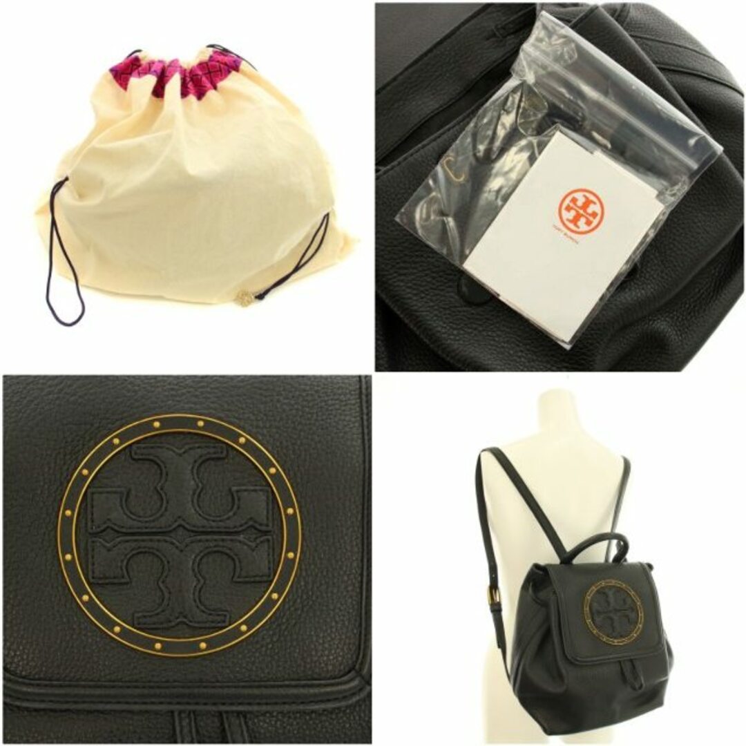 Tory Burch(トリーバーチ)のトリーバーチ リュックサック デイバッグ レザー ロゴ OS 黒 ゴールド レディースのバッグ(リュック/バックパック)の商品写真