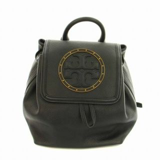 Tory Burch - トリーバーチ リュックサック デイバッグ レザー ロゴ OS 黒 ゴールド