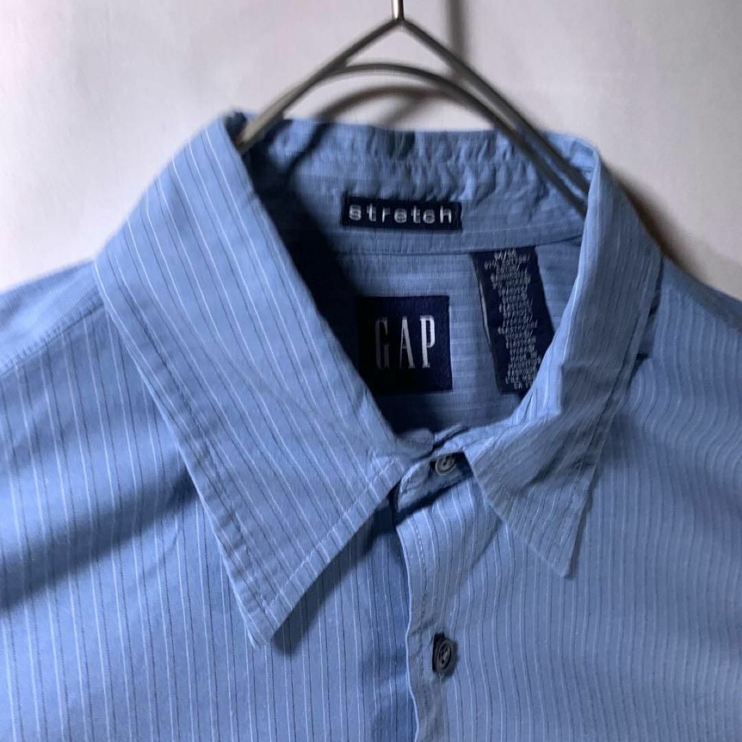 GAP(ギャップ)の00s 古着 オールドギャップ ストライプ ブロード ドレス シャツ 青 メンズのトップス(シャツ)の商品写真