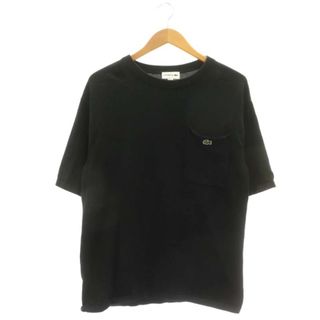 ラコステ(LACOSTE)のLACOSTE コットンニットポケットTシャツ セーター 半袖 ワッペン 4 黒(ニット/セーター)