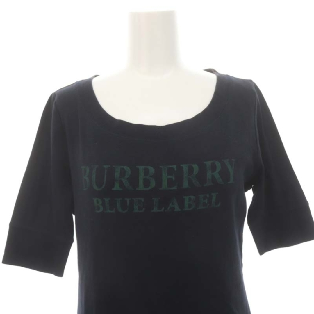 BURBERRY BLUE LABEL(バーバリーブルーレーベル)のバーバリーブルーレーベル Tシャツ カットソー 半袖  38 S 紺 緑 レディースのトップス(Tシャツ(半袖/袖なし))の商品写真