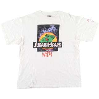 オニータ(ONEITA)の古着 90年代 オニータ ONEITA JURASSIC PARK ジュラシックパーク パロディ プリントTシャツ USA製 メンズXL ヴィンテージ /eaa433078(Tシャツ/カットソー(半袖/袖なし))