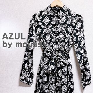 AZUL by moussy - AZUL by moussy アズール　ミニ　シャツ　ワンピース　ボタニカル　黒