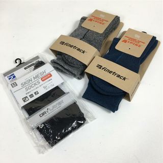 ファイントラック(finetrack)のUNISEX L ファイントラック メリノスピンソックスアルパインレギュラー 2足 / スキンメッシュソックス レギュラー 1足 セット FINETRACK FSU0411/FSU0211 NAVY/COL/BK ブラック系(その他)