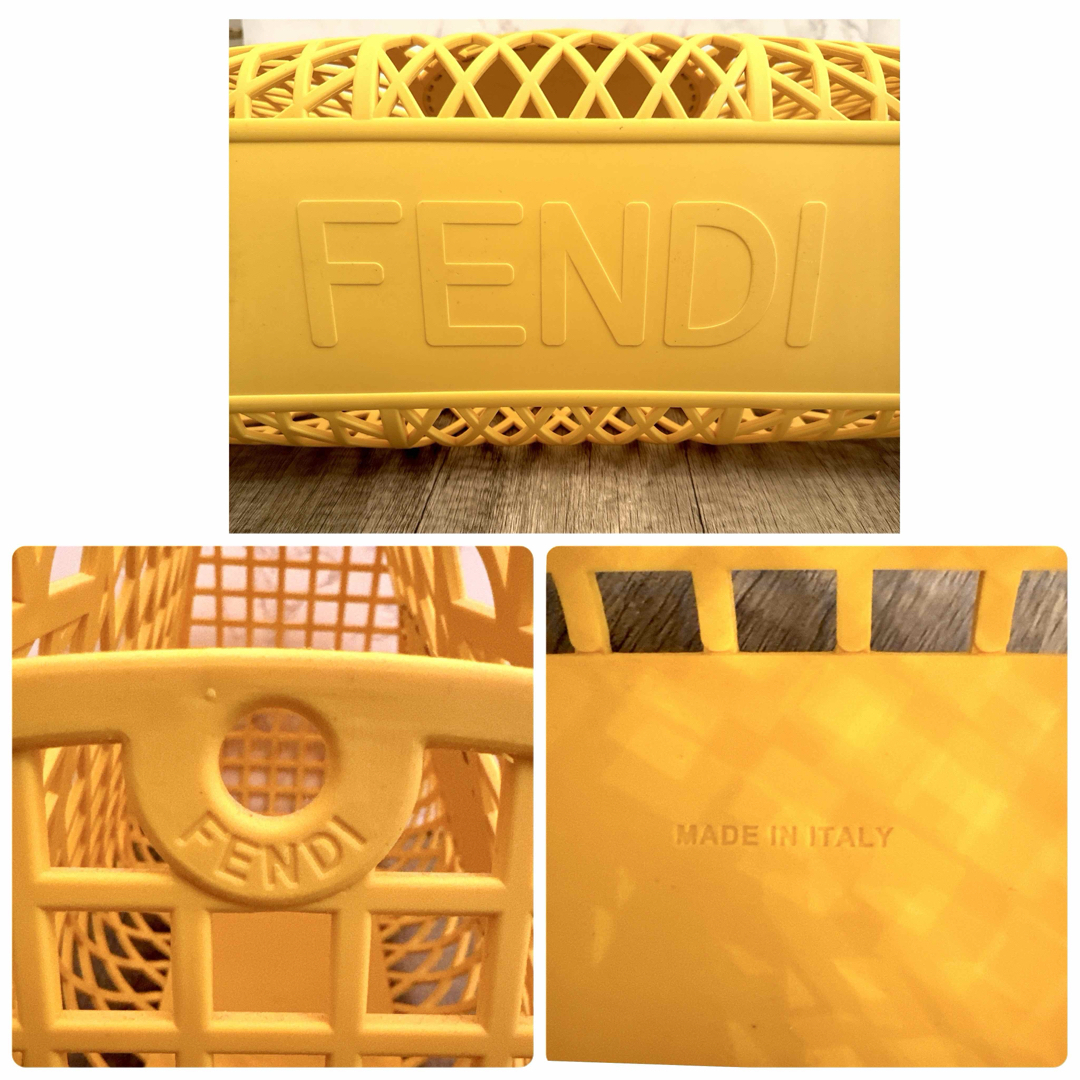 FENDI(フェンディ)の正規品美品‼︎FENDI  フェンディバスケット　カゴバッグ　トートバッグ　黄色 レディースのバッグ(かごバッグ/ストローバッグ)の商品写真