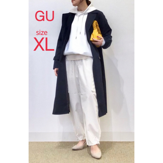GU - ＊新品＊ゆったりサイズ＊　GU 2WAYトレンチコート　ネイビー　XL