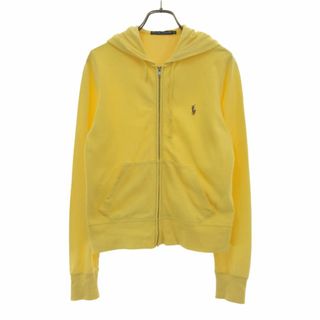 ラルフローレン(Ralph Lauren)のラルフローレン 長袖 ジップパーカー M イエロー RALPH LAUREN 鹿の子地 レディース 古着 【240404】(パーカー)