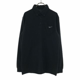 NIKE - ナイキ ゴルフ 長袖 ポロシャツ M ブラック NIKE GOLF 鹿の子地