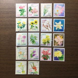 日本の古切手　おもてなしの花 その3　18枚(使用済み切手/官製はがき)