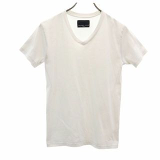 ナンバーナイン(NUMBER (N)INE)のナンバーナイン 半袖 Vネック Tシャツ M ホワイト NUMBER(N)INE DENIM メンズ 古着 【240404】 メール便可(Tシャツ/カットソー(半袖/袖なし))