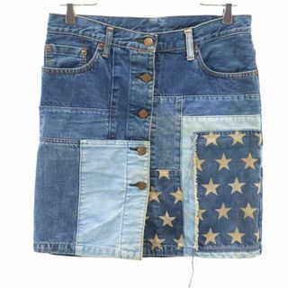 HYSTERIC GLAMOUR - ヒステリックグラマー 日本製 パッチワーク ミニ丈 デニムスカート F HYSTERIC GLAMOUR KLNKYJEANS レディース 古着 【240404】