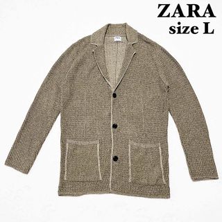 ザラ(ZARA)の【美品】ザラ　メンズ長袖カーディガン　薄手　大きめ　ゆったり　ユニセックス　L(カーディガン)