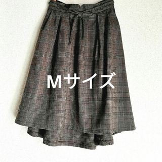 マジェスティックレゴン(MAJESTIC LEGON)のフレアスカート ブラウン系 チェック柄 膝丈 MajesticLegon(ひざ丈スカート)