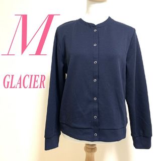 グラシア(GLACIER)のグラシア　カーディガン　M　ネイビー　きれいめ　オフィスカジュアル　ポリ(カーディガン)