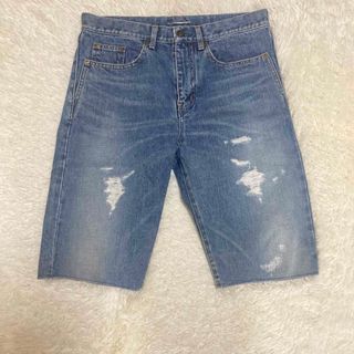 サンローラン(Saint Laurent)のほぼ未使用　サンローランパリ　カットオフ　クラッシュ　ダメージ　ハーフパンツ29(ショートパンツ)