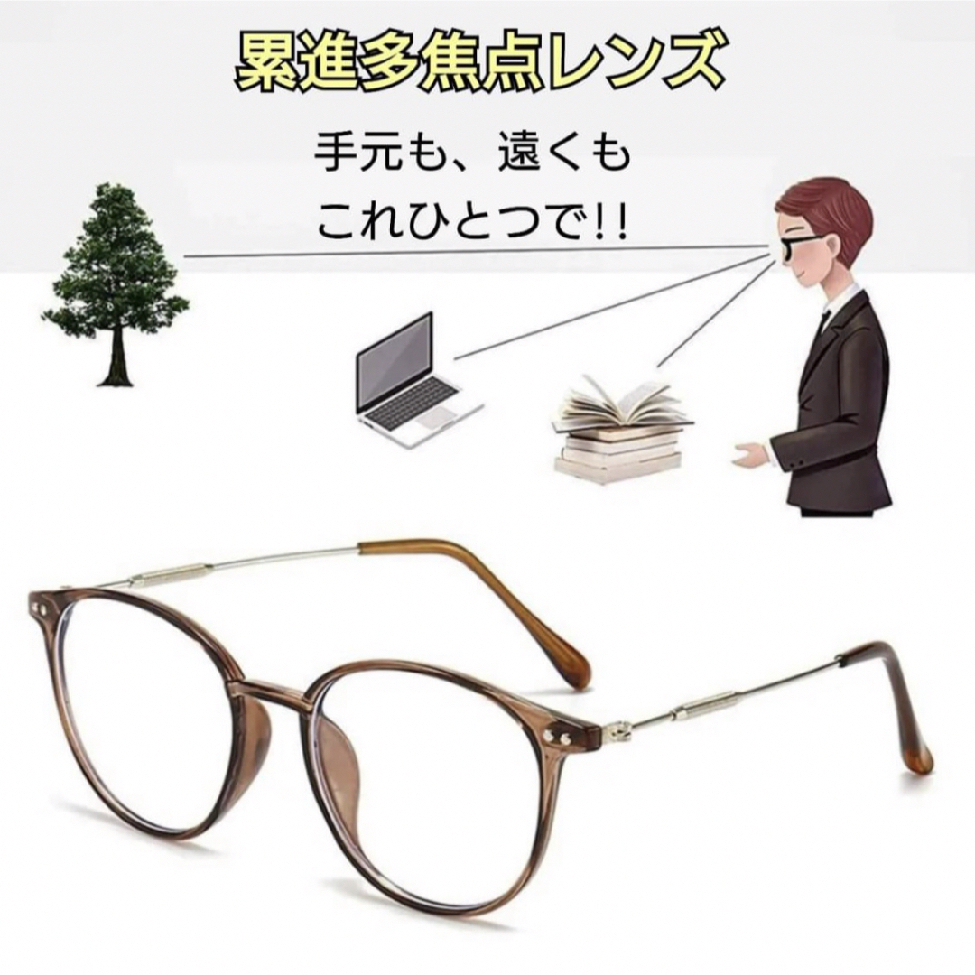 遠近両用メガネ　老眼鏡　リーディンググラス　おしゃれ　2.0　ブルーライトカット レディースのファッション小物(サングラス/メガネ)の商品写真