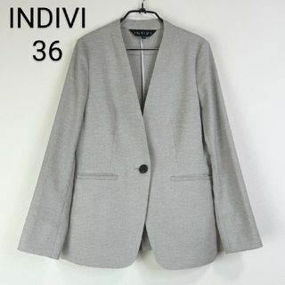 インディヴィ(INDIVI)のインディヴィ ジャケット グレー(ノーカラージャケット)