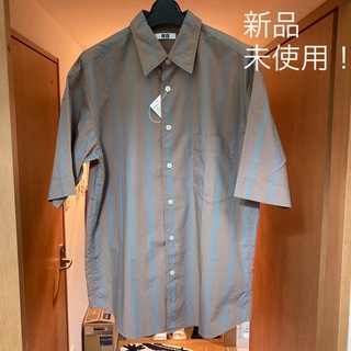 ユニクロ(UNIQLO)の★UNIQLO  ストライプシャツ  オーバーサイズ　5分袖　新品・未使用(シャツ)